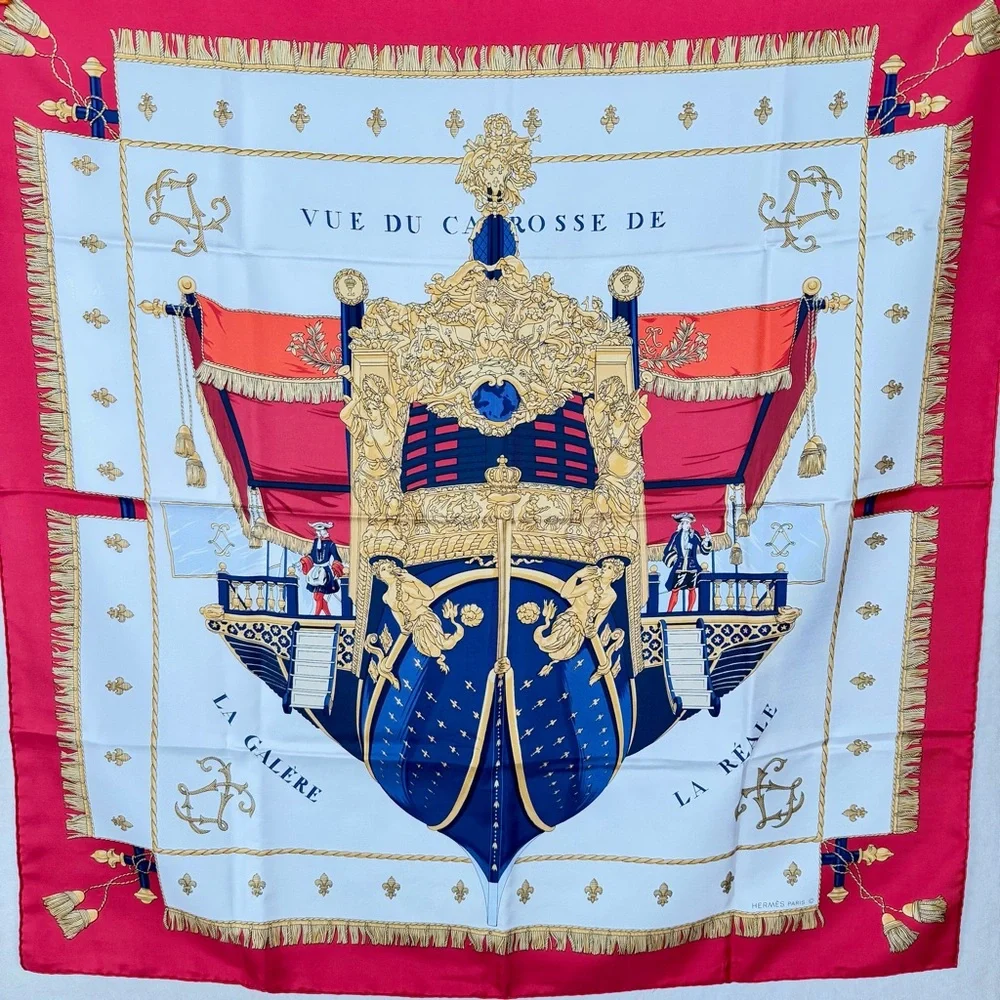 Hermès Vue du Carrosse de la Reale Silk Scarf Carré 90 Philippe Ledoux - Picture 1 of 9